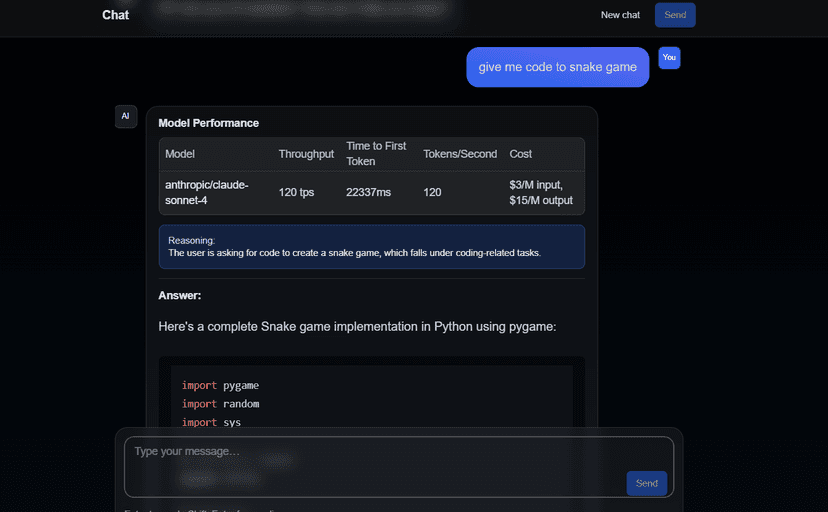 Intelligent LLM Router Screenshot
